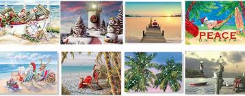 These wonderful illustrations depict the warm. Beach Christmas Cards Nautical Christmas Cards Beachfront Decor