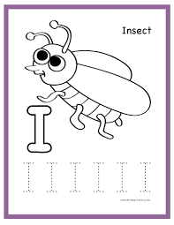 I Is For Insect Preschool Letter Tracing And Colouring Activity Http Cleverlearner Com Alphabet Letter I Worksheet Tracing Letters Preschool Letter I Crafts