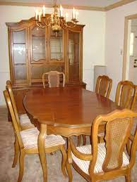 4 solid walnut vintage 1950s dining room chairs 1940s very good condition r236 collection only obviously we adhere to strict social distancing rules. Basset French Provincial Dining Room Set 1950 S French Provincial Dining Room Dining Room Furniture Dining Room French