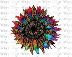 Tie Dye Leopard Sunflower Sublimation Png Colorful Sunflower Etsy Sunflower Iphone Wallpaper Tole Painting Patterns Sublime