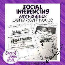 Social Inferencing Worksheets Using Real Photos No Prep Inferencing Speech And Language Teaching Social Skills