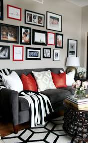 75 Luxury Apartment Living Room In Black And White Style Ideas Grey And Red Living Room Black And White Living Room Decor Red Living Room Decor