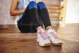 Sport Shoes Of Tired Girl That Sits On A Floor After The Training In The Fitness Royalty Free Images Stock Photography Active Activity Aerobics Clothes V 2020 G