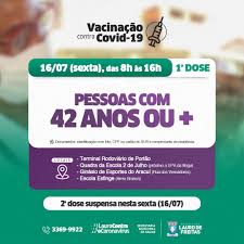 Os pacientes suspeitos podem procurar as unidades de segunda a sexta, das 8h às 17h. Lauro De Freitas Vacina Contra Covid 19 Pessoas Com 42 Anos Ou Mais E Cadastra Bancarios Nesta Sexta Feira 16