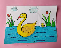 Beautiful Duck Using Number 2 Drawing Grade 3 Student Art Drawings Creative