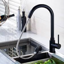 luxury black pull down kitchen faucet