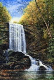 The fall foliage show in the mountains and foothills surrounding asheville in western north carolina brings a kaleidoscope of leaf colors for many weeks. Waterfall St Claire Art Oil Paintings Art Blog Asheville Nc St Claire Art