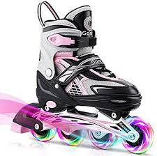 Amazon Com Gonex Inline Skates For Girls Boys Kids Adjustable Skates Outdoor Blades Inline Roller Skates For Teens Inline Skating Girls Inline Skates Skate