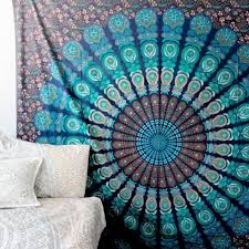 Quick shipping in 24 hours. Jaipurwala Cotton Bed Sheet For Single Bed Mandala Print Blue And White Amazon In Home Kitchen