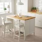 TORNVIKEN Kitchen island, off-white/oak49 5/8x30 3/8 