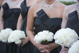 Check spelling or type a new query. Bridesmaids With Long Black Dresses With Large Bow And White Rose Bouquets Photo By Jspstudio Wedding Inspiration Board Junebug Weddings