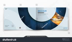Landscape Cover Design Blue Corporate Business Rectangle Cover Template Brochure Report Catalog Magaz Corporate Brochure Cover Cover Design Brochure Design