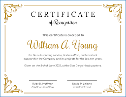 Proof of service template examples certificate service template. Free Printable Certificate Of Recognition Template Templateral