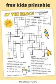 Look through the topics below to find just the right ones for your favorite kids. Beach Crossword Puzzle For Kids Free Printable Mrs Merry Word Puzzles For Kids Printable Crossword Puzzles Puzzles For Kids
