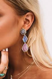 Cat ear stud earrings freshwater cultured pearl stud earrings yellow gold plated silver ear studs this beautiful cute cat ear pearl stud earrings in. Nina Clip On Gold Linear Earrings In Purple Mix Impressions Online Boutique Page 1