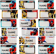 20 Stk Sticker Fur Hefte Transformers Heftetiketten Fur Den Namen Etiketten Schulheft Aufkleber Heft Fur Jungen Transformer Auto Namenssticker
