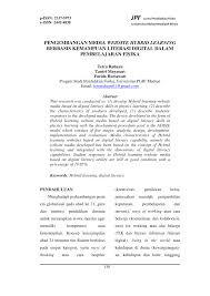 (1) mengubah pola pembelajaran tradisional yang berpusat. Pdf Pengembangan Media Website Hybrid Learning Berbasis Kemampuan Literasi Digital Dalam Pembelajaran Fisika