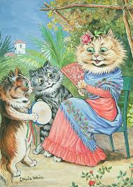 Buy louis wain art prints and get the best deals at the lowest prices on ebay! Mother Cat With Fan And Two Kittens By Louis Wain Cat Art Cat Illustration Louis Wain Cats