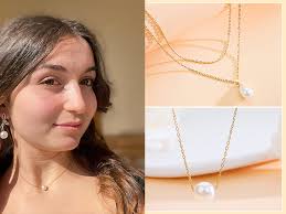 Amazon.com: Trinckle Single Pearl Necklace, 8MM Dainty Pearl Pendant  Necklaces for Women as Birthday Gifts for Girlfriend, 14K Gold Strands Drop  Pearl Necklace, Simple Floating Gold necklace bride gifts : Clothing, Shoes