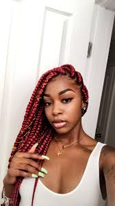 Black Blonde And Burgundy Box Braids 