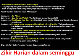 Maybe you would like to learn more about one of these? Zikir Harian Dalam Seminggu Doa Ayat Dan Zikir