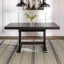 Walker edison solid acacia wood patio dining bench in gray wash. Walker Edison Modern Farmhouse Expandable Dining Table Antique Black Walmart Com Walmart Com