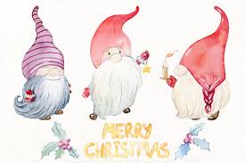 Download Christmas Gnomes Watercolor Clipart By Tapilipa Art Thehungryjpeg Com