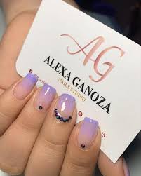 Desde las uñas difuminadas hasta los dibujos que más nos gusten son tendencia esta temporada. Alexa Nails Manicure Color Gel Difuminado Morado Pastel Facebook