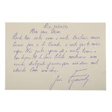 Diretor da revista parahyba judiciária. Joao Figueiredo Cartao Manuscrito E Assinado Pelo Ex