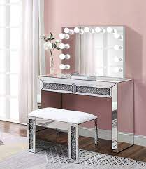 Vanity mirror — vanity ,mirror noun count a small mirror, especially above a vanity table … usage of the words and phrases in modern english. Everly Quinn Alderete Glam Crystal Makeup Station Vanity Set With Mirror Reviews Wayfair