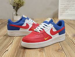 2018 Cheap Men Nike Air Force 1 Low 07 Lv8 Red White Royal Blue Nike Royal Blue Shoes Nike Air Force