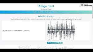 You can use zalgo text on your social media(facebook, instagram, pinterest) accounts and posts. Zalgo Text Generator Create Glitchy Text Online