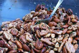 Rosemary Spiced Mixed Nuts Recipe Healthy Crunchy Snacks Nut Recipes Party Food Appetizers
