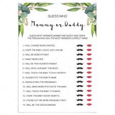 Greenery Baby Shower Mommy Or Daddy Game Template Instant Download Littlesizzle