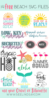 Get 14 Free Beach Svg Files Here That You Can Use On Your Cricut Or Silhouette Machines These Summer Svg Files Are Pe Cricut Cricut Projects Vinyl Cricut Free