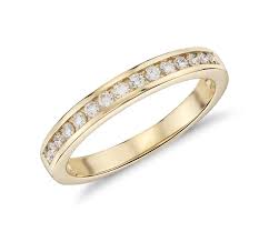 The rings are joined together just like the happy couple. Channel Set Diamond Ring In 18k Yellow Gold 1 4 Ct Tw Blue Nile