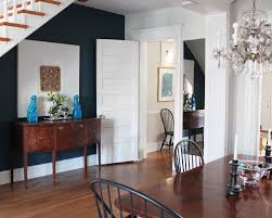 Our dining room walls are the one space in our home that gives us creative license to do something totally unexpected. Navy Blue Accent Wall Hanover Avenue