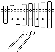 * * * * xylophone, musical percussion instrument coloring page. Xylophone Coloring Pages Use To Make Mini Xylophones For Kids To Practice With While Waiting To Play The R Coloring Pages For Kids Music Coloring Xylophone