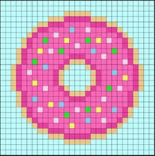 Perler Bead Donuts Pixel Art Shop Perler Bead Templates Perler Bead Disney Easy Perler Bead Patterns