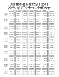 president nelsons 2018 book of mormon challenge reading chart