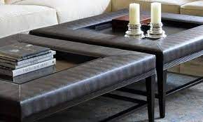 Pin By Alex Taussig On Parlor By Alex Leather Ottoman Coffee Table Leather Coffee Table Ottoman Table