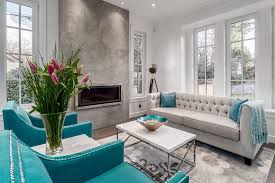 Cozy Grey And Teal Transitional Living Room Living Room Grey Living Room Turquoise Teal Living Rooms