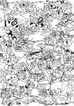 Wimmelbild Wuschels Malvorlagen