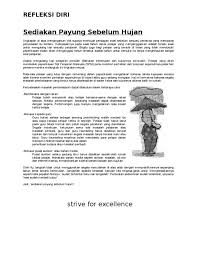 Bagaimana kamu menanggapi hujan ini? Motivasi Peperiksaan Sediakan Payung Sebelum Hujan