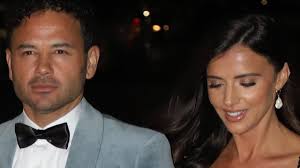 Lucy Mecklenburgh looks glamorous in a plunging silver patterned Very  evening dress as she attends the This Is Manchester Awards with dapper  fiancé Ryan Thomas