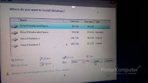 Mulailah menghapus semua partisi yang ada dengan menekan tombol 3. Begini Cara Saya Membagi Partisi Hardisk Saat Menginstal Windows 7 8 10 Pintar Komputer
