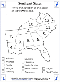 A super series of free worksheets for 4th graders to help with their reading comprehension. 4th Grade Social Studies Southeast Region States