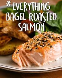 Everything Bagel Roasted Salmon Saumon Roti Recettes De Cuisine Et Nourriture