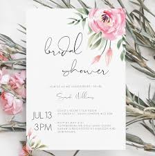 Pink Peony Bridal Shower Invitation Template Boho Floral Etsy Bridal Shower Invitations Templates Floral Bridal Shower Invitations Floral Invitation