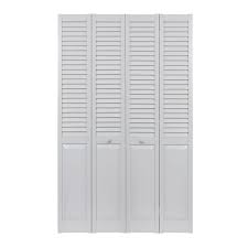 Pinecroft 60 In X 80 In Seabrooke Louver Over Panel White Hollow Core Pvc Vinyl Interior Bi Fold Door Sealp60 White Paneling Vinyl Doors Pvc Vinyl